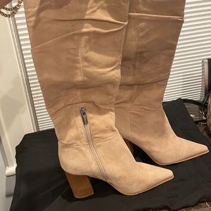 Knee high suede women’s boots